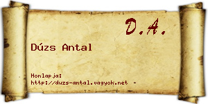 Dúzs Antal névjegykártya